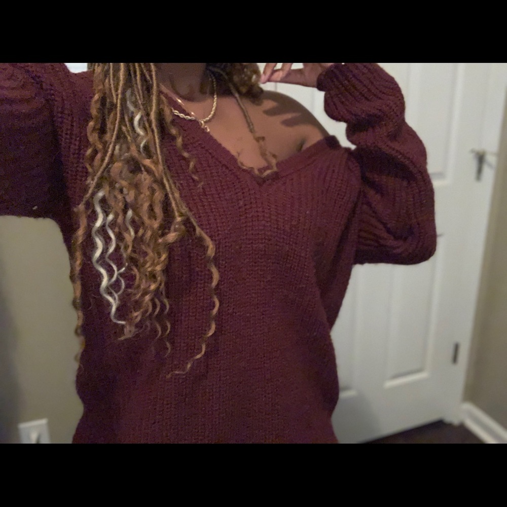 Oversized off the shoulder sweater